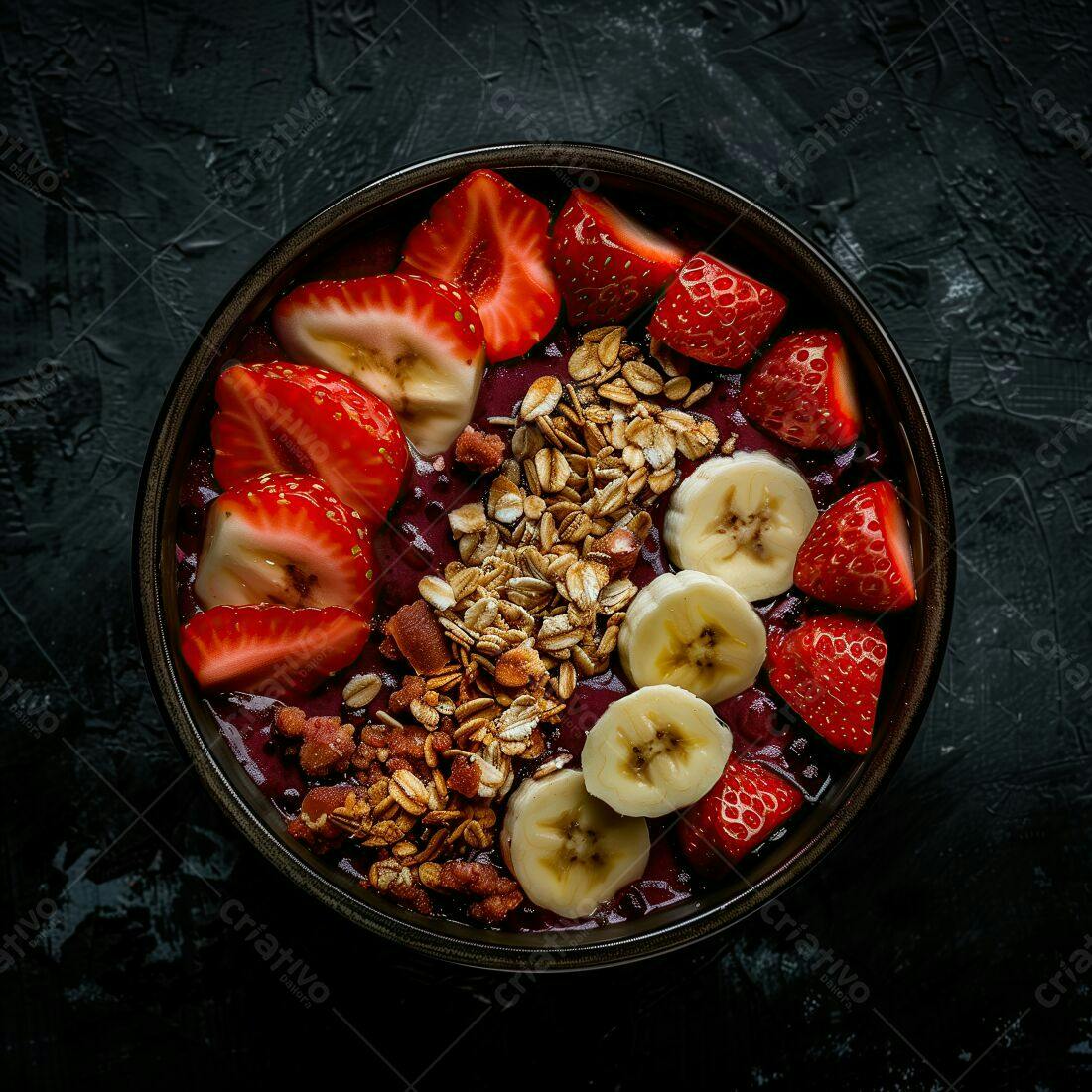 Açaí Bowl com Morangos e Banana