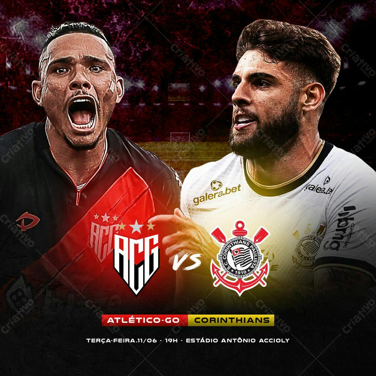 Flyer Atlético-GO x Corinthians PSD Editável