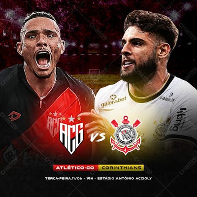 Flyer Futebol Corinthians X Atlético Go