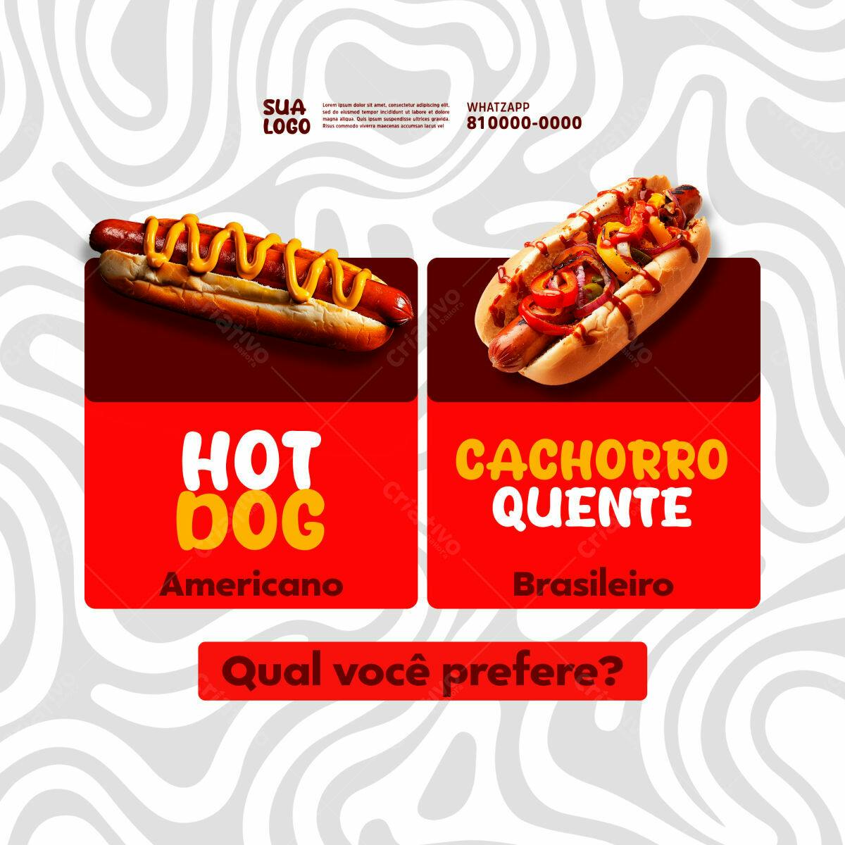 Cardápio Hot Dog - PSD Editável