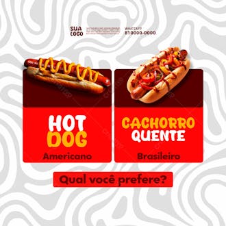 Social media hotdog cachorro quente