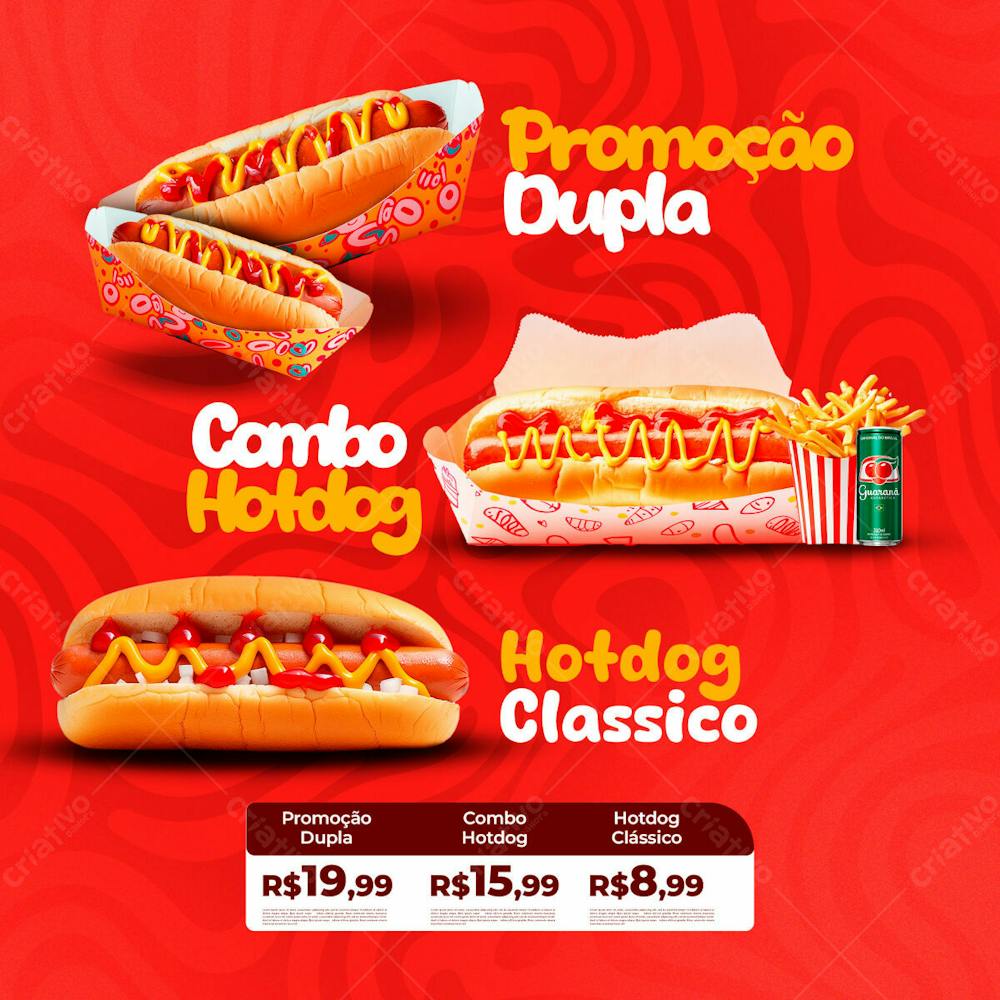 Social Media Hotdog 3 Tipos