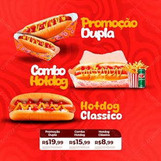 Social media hotdog 3 tipos
