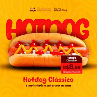 Social media hotdog clássico