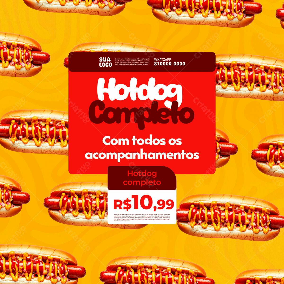 Flyer Hotdog Completo PSD Editável