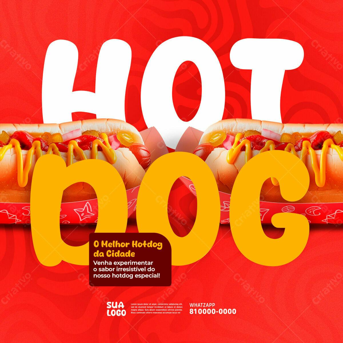 Flyer para Lançamento de Hotdog PSD Editável
