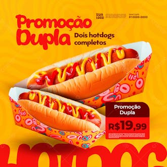 Social media hotdog promoção dupla