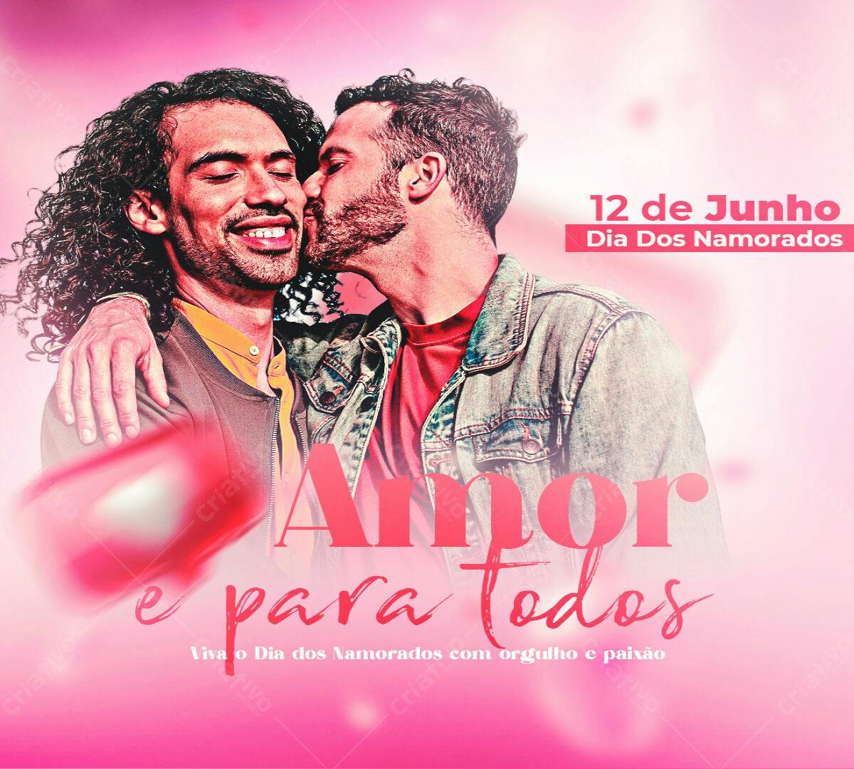 Flyer Dia dos Namorados LGBTQIA+ PSD Editável