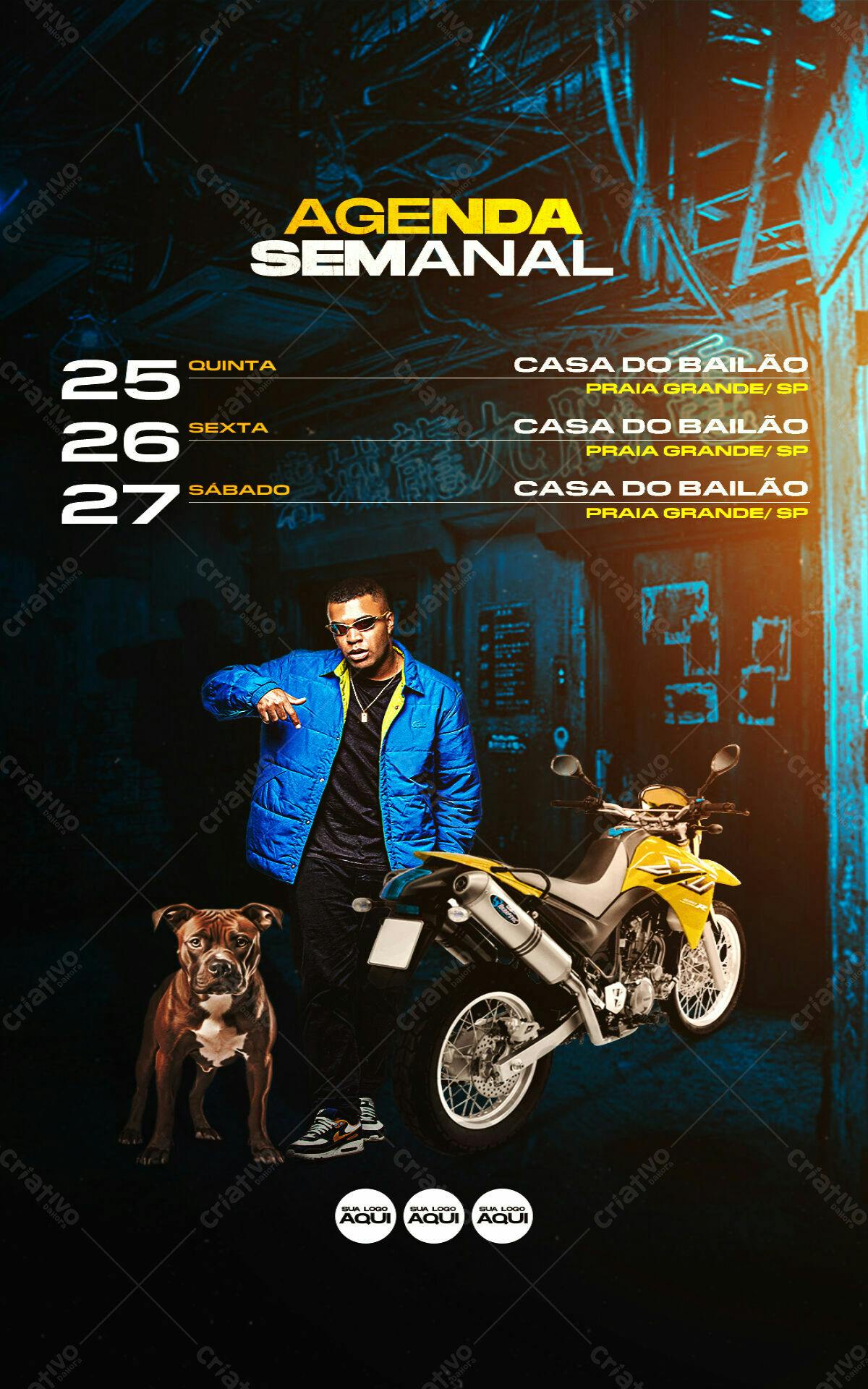 Flyer Evento Noturno PSD Editável