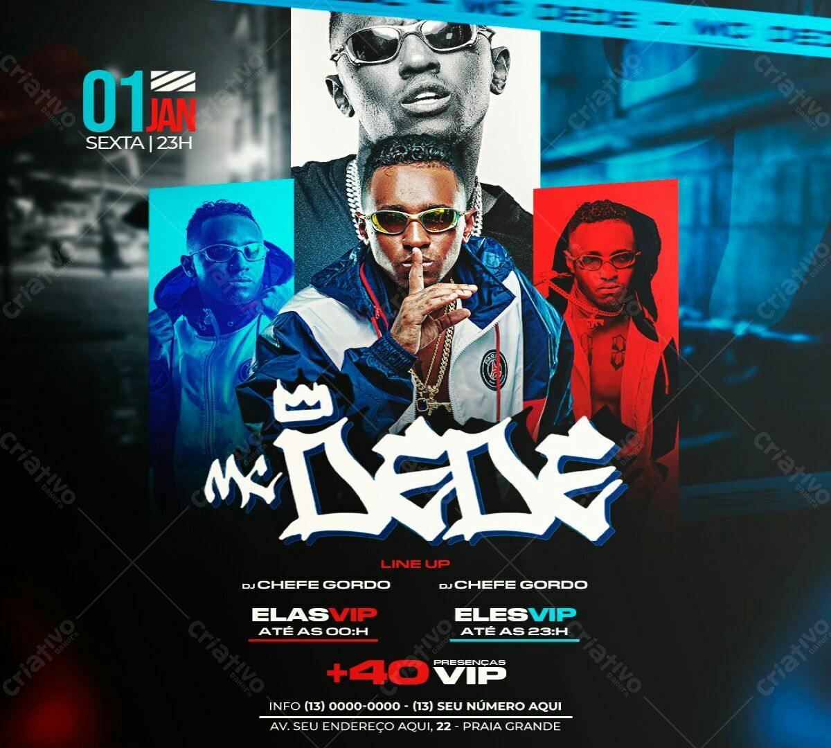 Flyer Festa Mc Dede PSD Editável