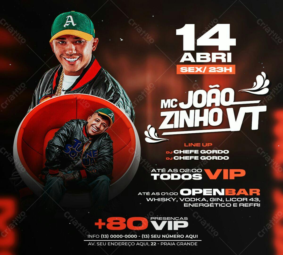 Flyer Festa MC Joãozinho VT PSD Editável