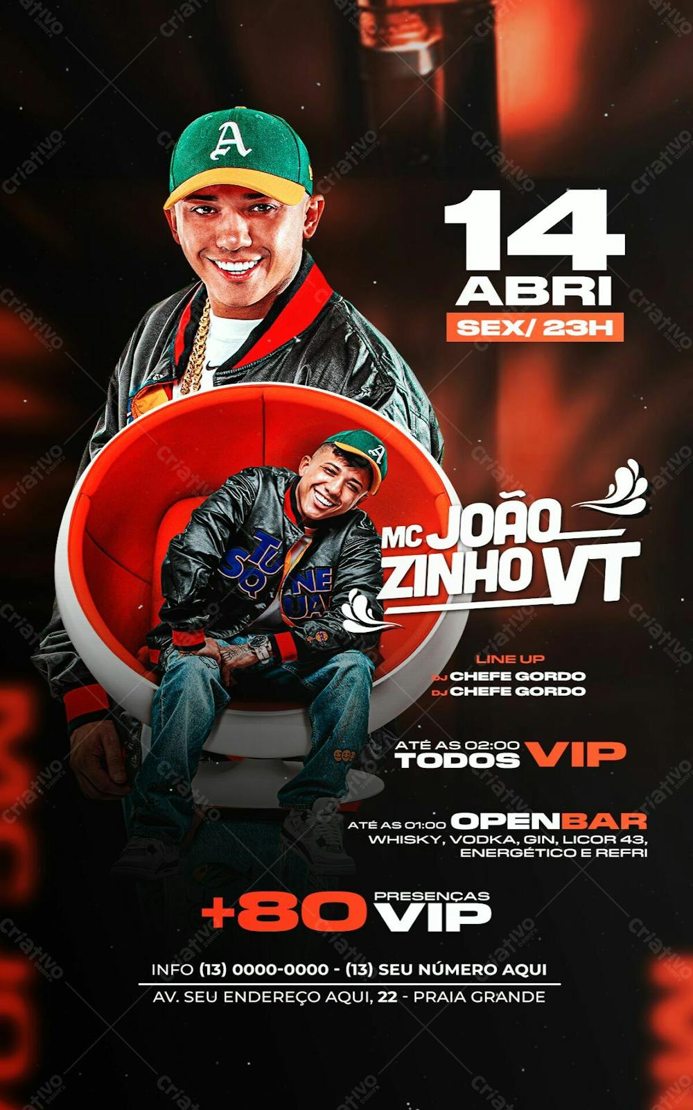 Flyer Baile Funk Mc Joãozinho Vt Story