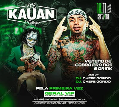 Flyer Baile Funk Mc Kauan Feed