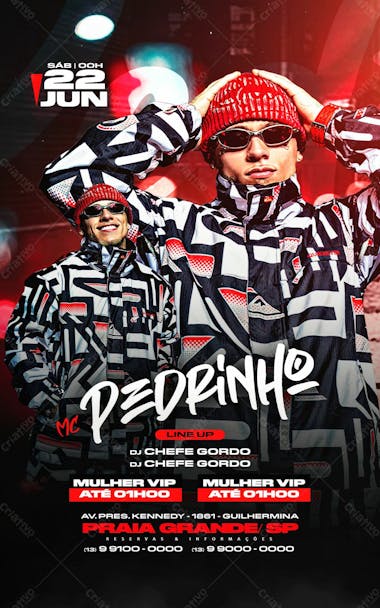 Flyer baile funk mc pedrinho story