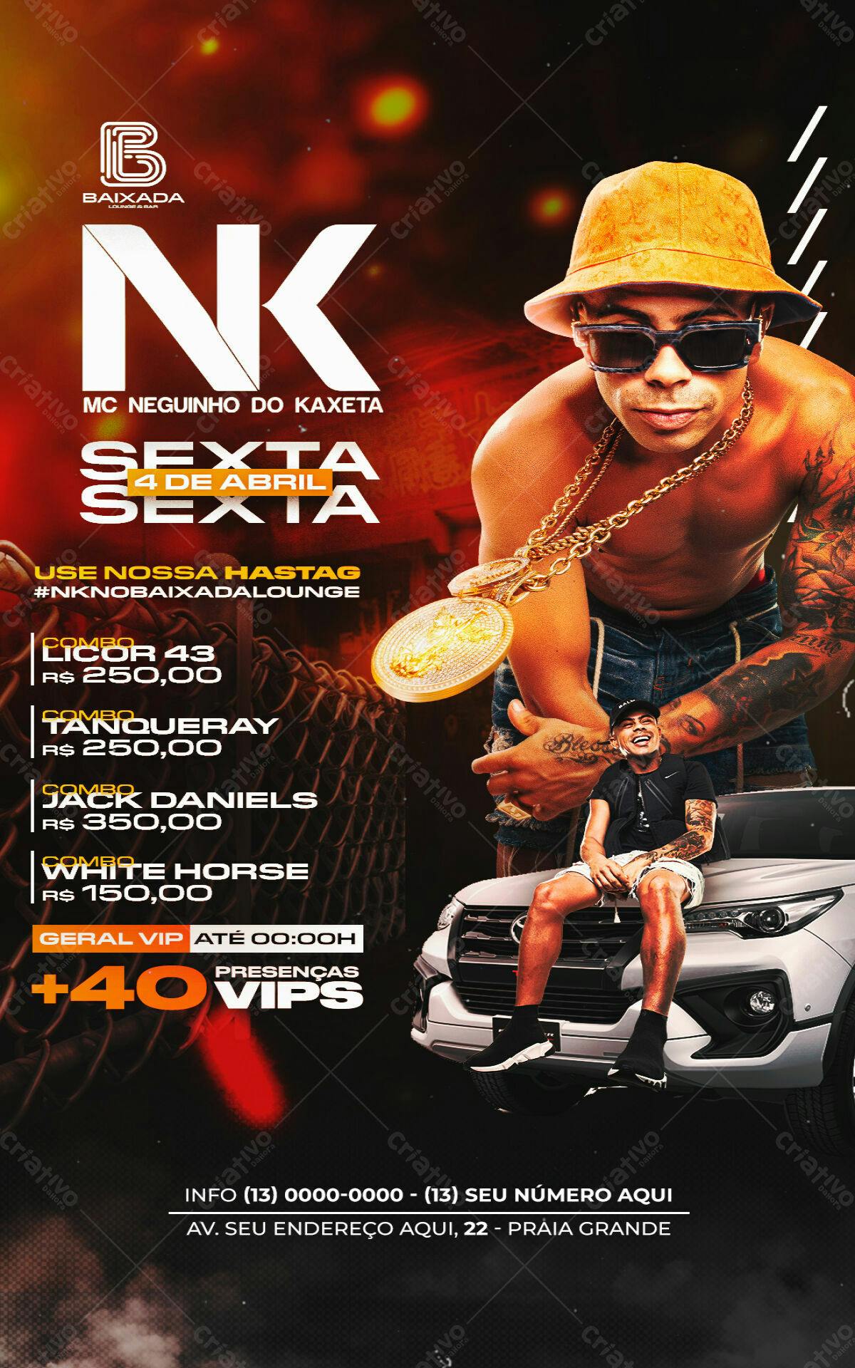 Flyer Festa MC Neguinho do Kaxeia PSD Editável