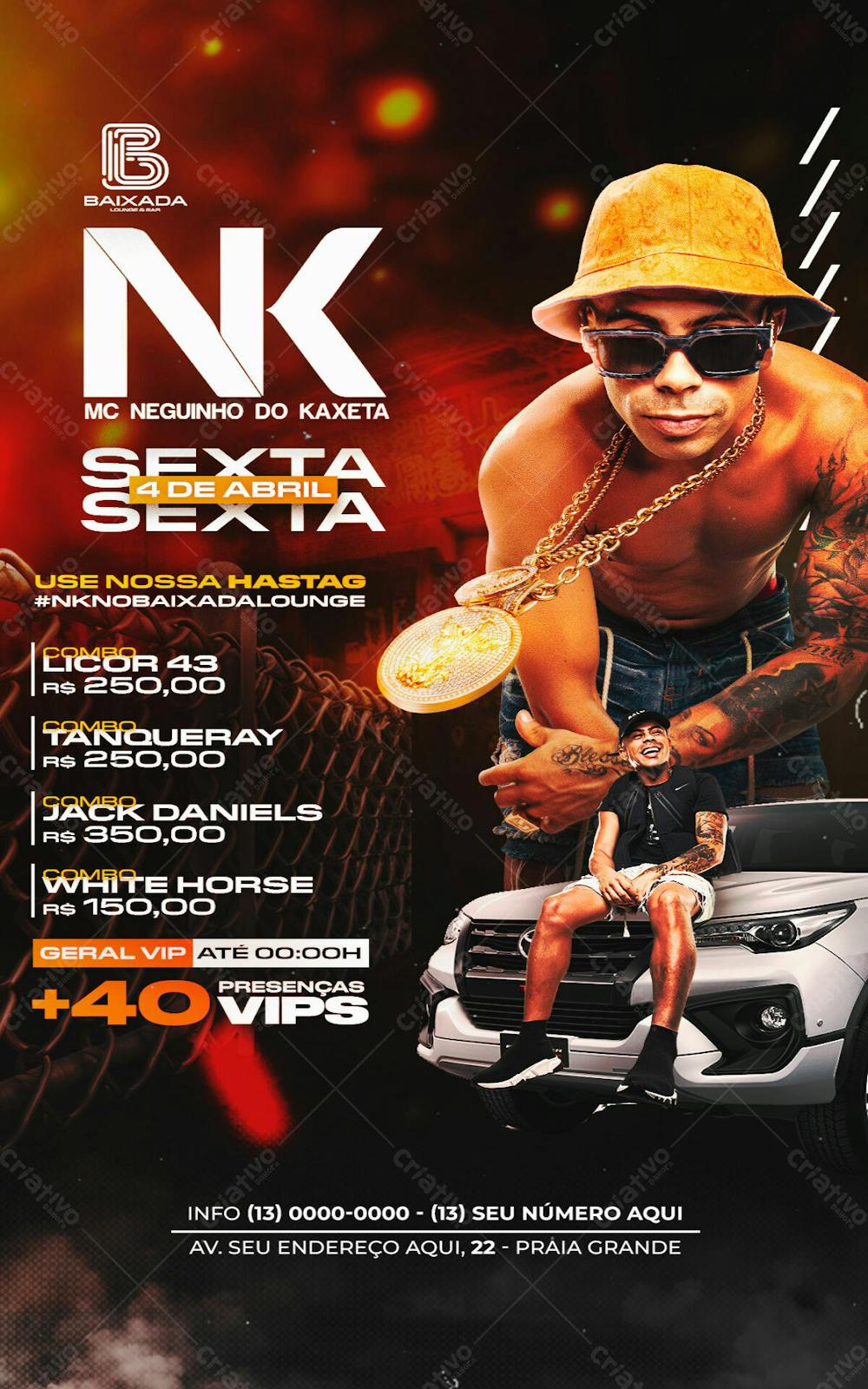 Flyer Baile Funk Neguinho Do Kaxeta Story