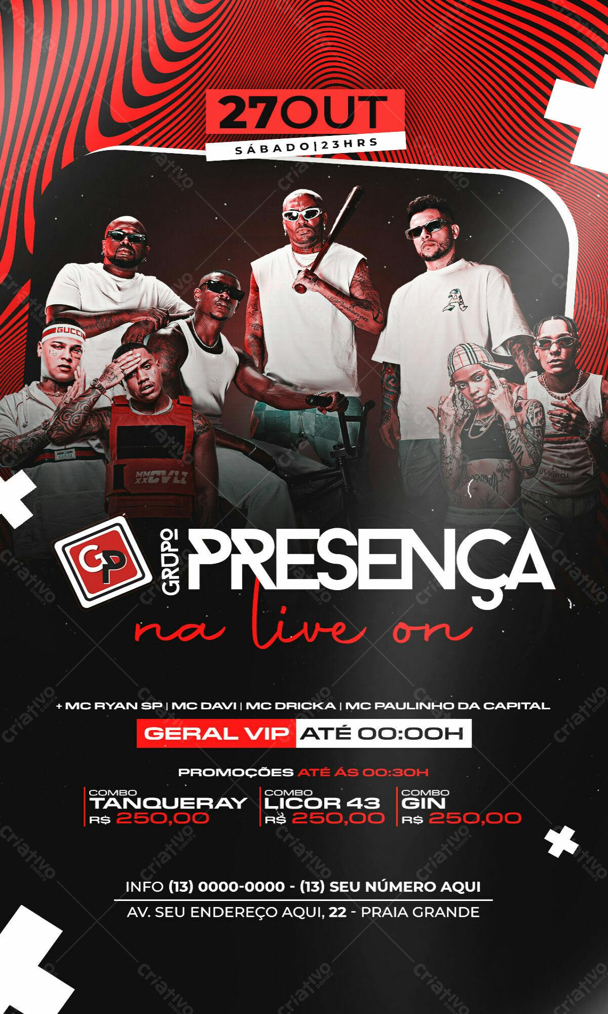 Flyer Festa Grupo Presença PSD Editável