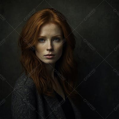 Mulher Ruiva Feliz IA