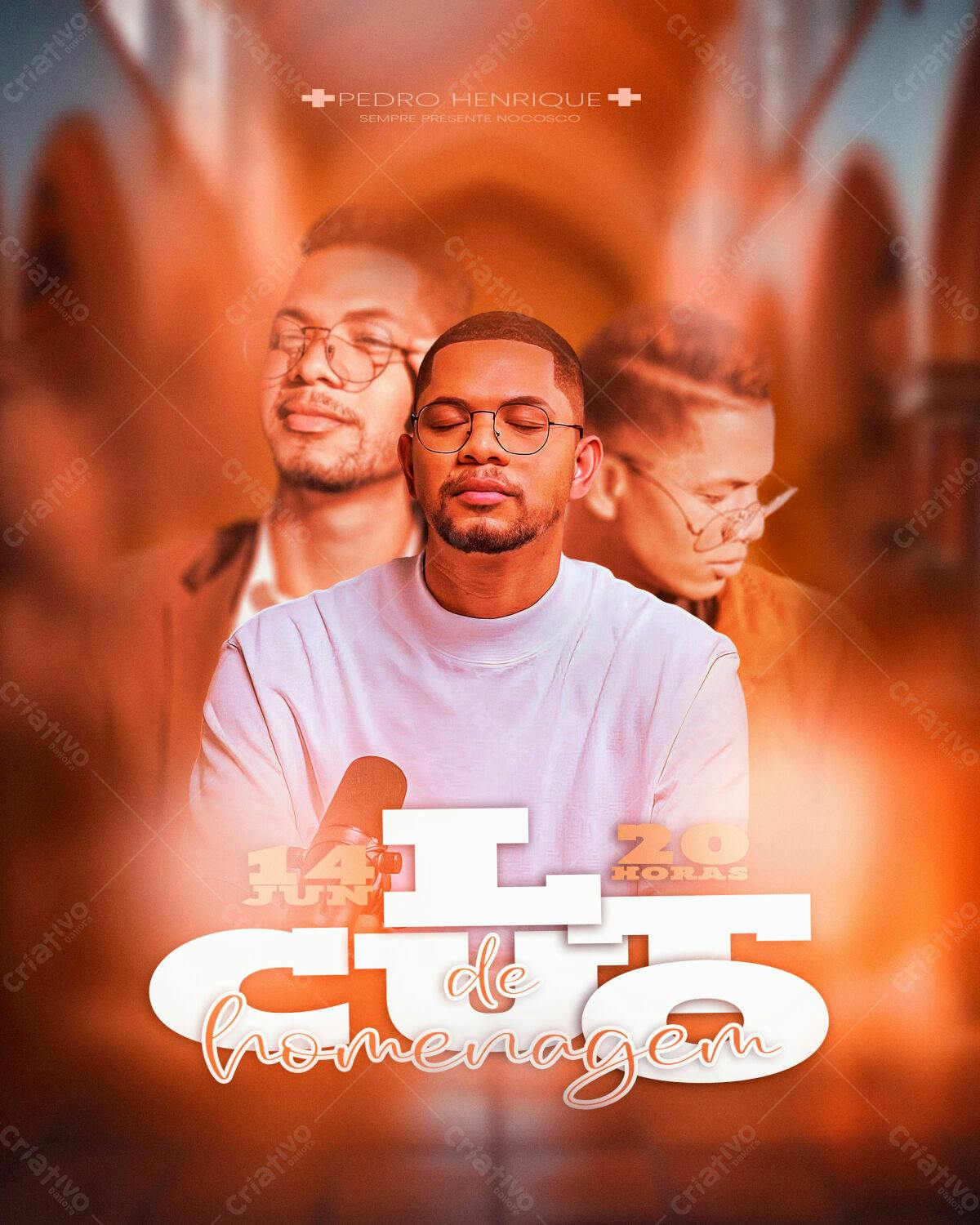 Flyer para Culto de Homenagem PSD Editável