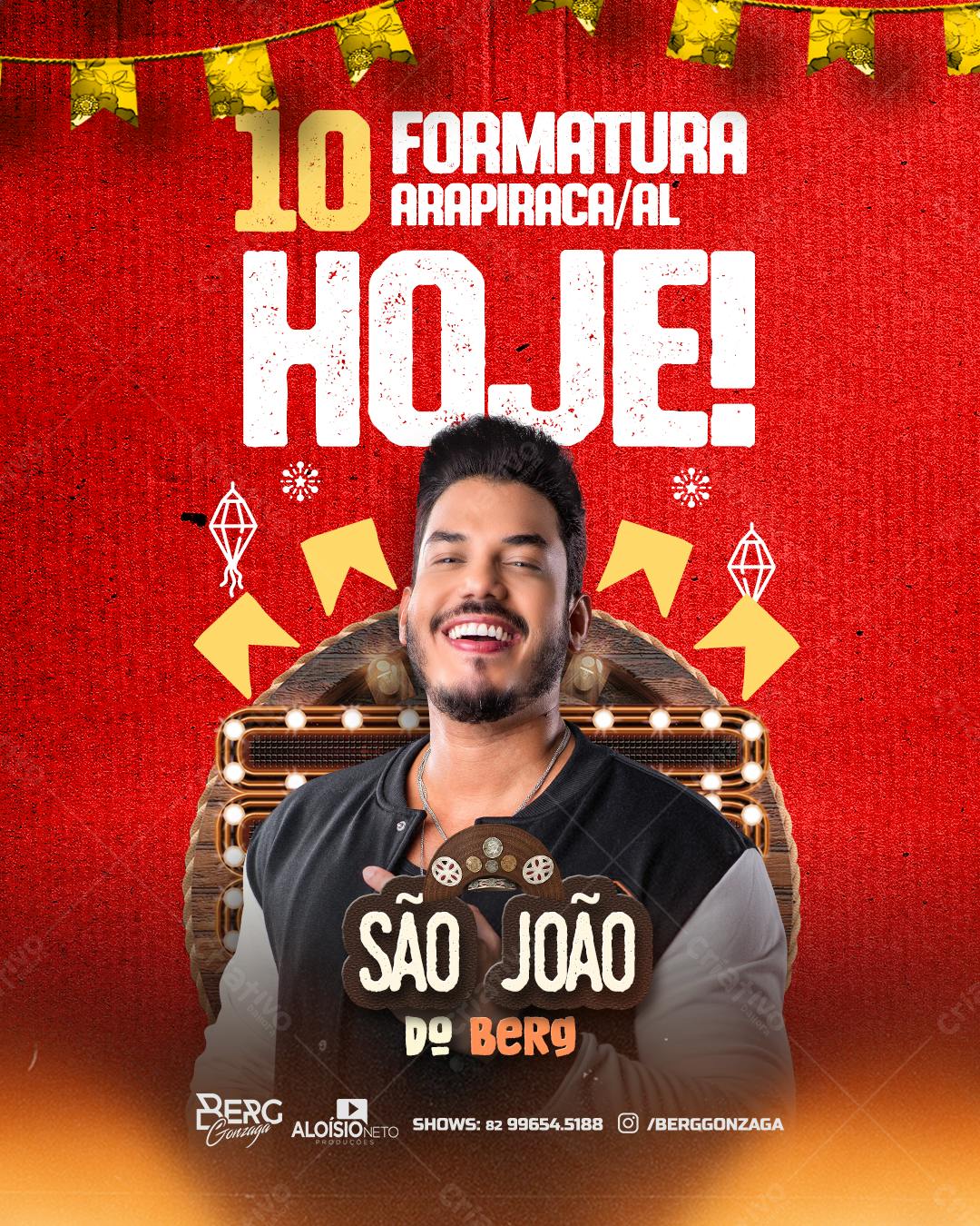 Flyer Festa Junina São João do Berg PSD Editável