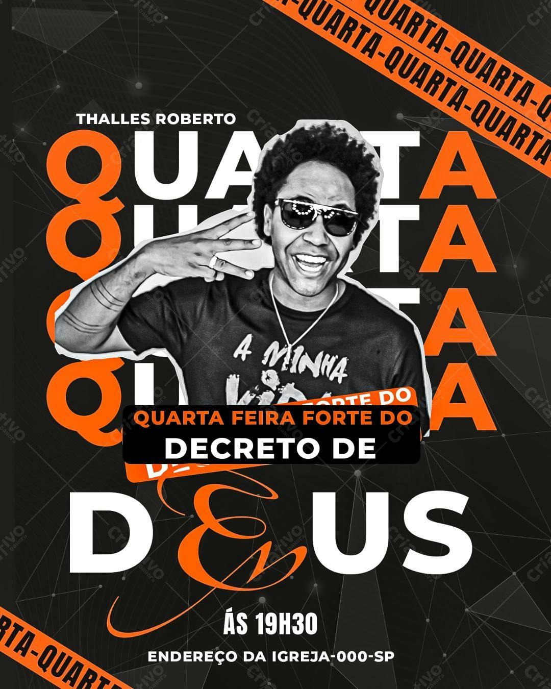 Flyer para Evento Gospel com Thalles Roberto PSD Editável