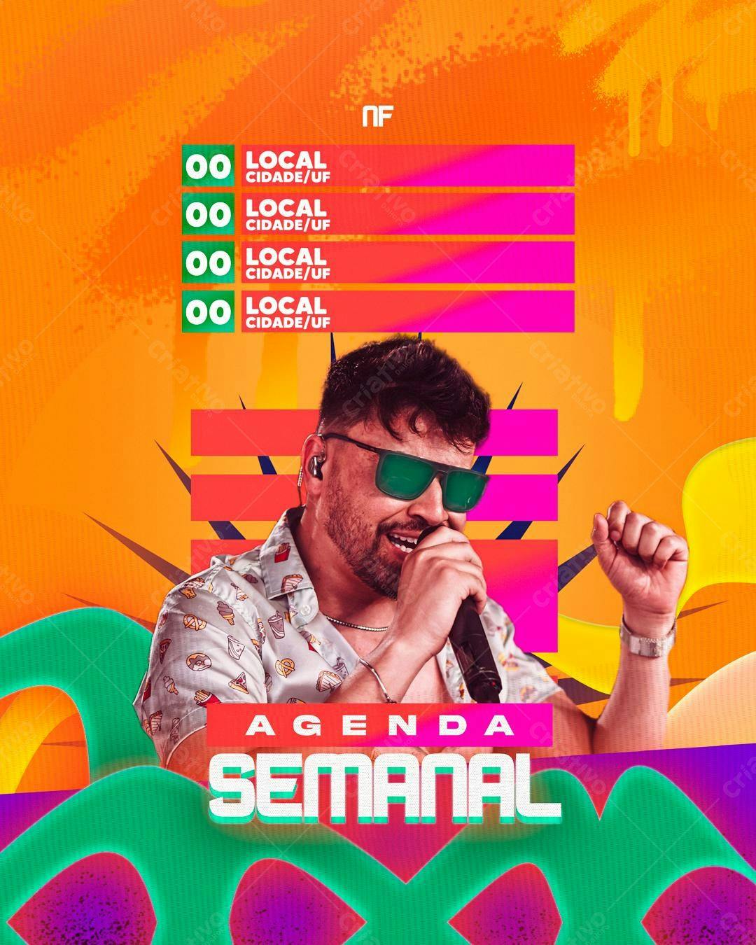 Flyer Agenda Semanal PSD Editável