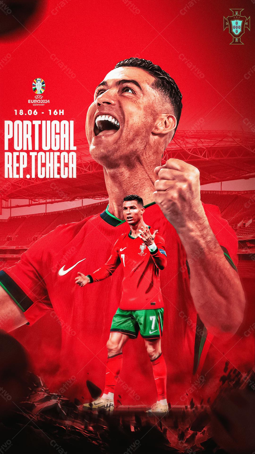 Poster para Jogo Portugal x Rep. Tcheca PSD Editável