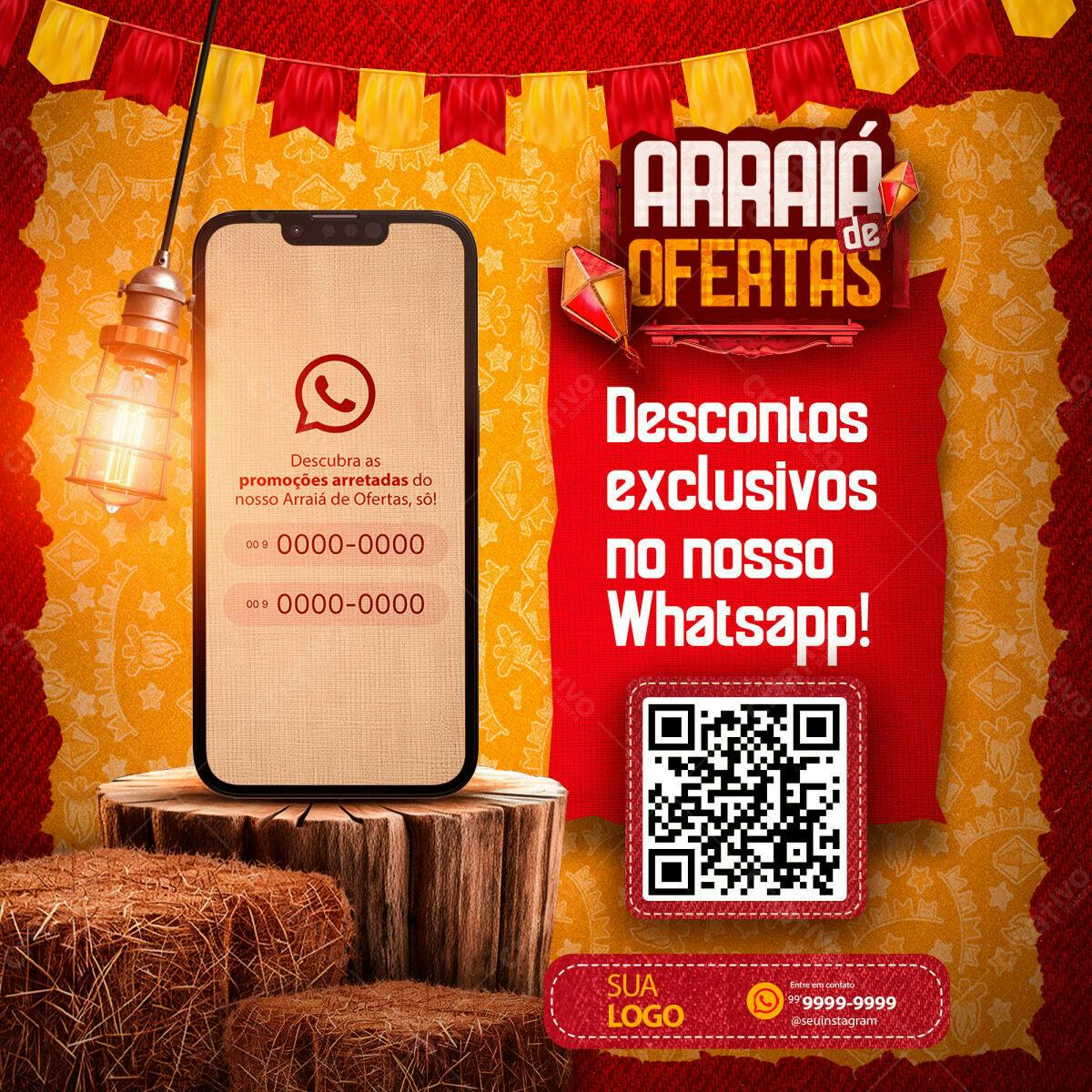 Flyer Arraiá de Ofertas PSD Editável