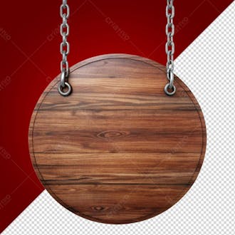 Placa de madeira redonda escura png