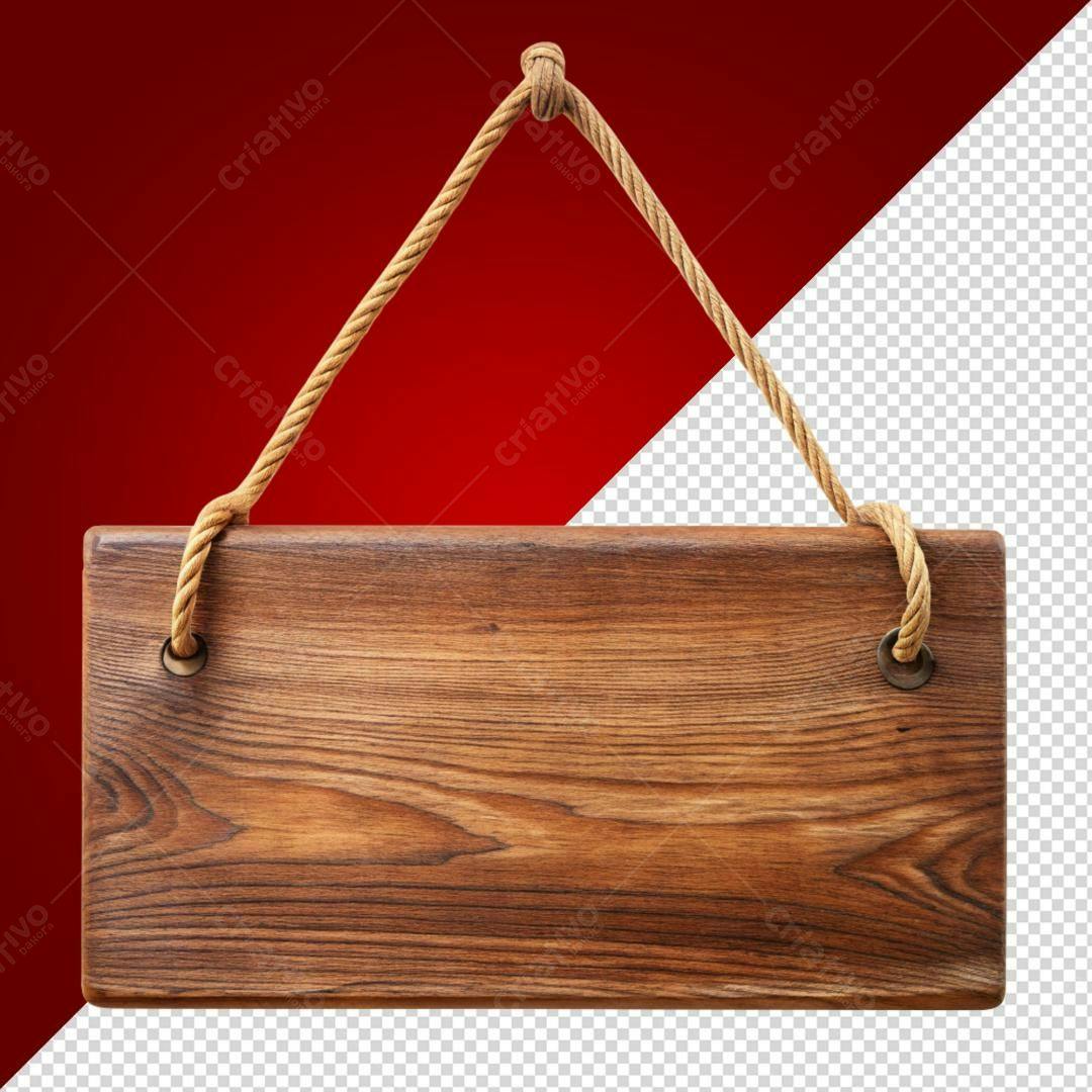 Placa de Madeira PNG com fundo transparente