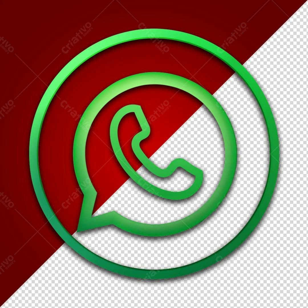 Ícone WhatsApp Verde PNG com fundo transparente