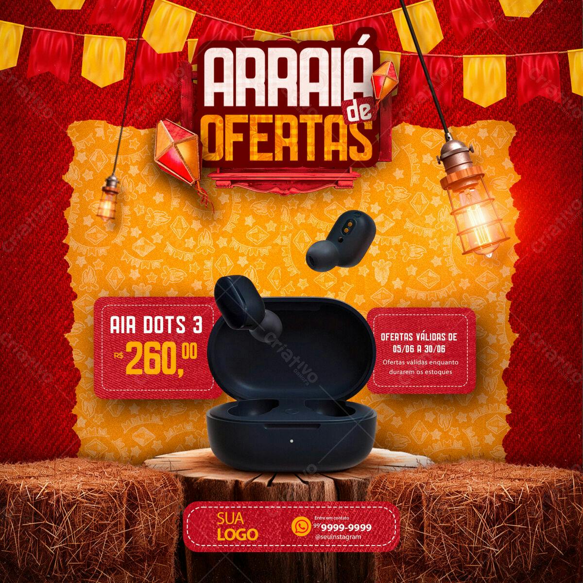 Flyer Arraial de Ofertas PSD Editável