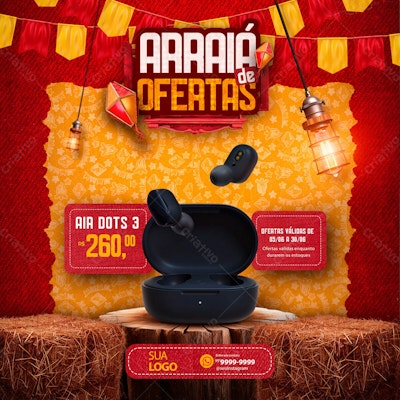 Flyer Arraial de Ofertas PSD Editável