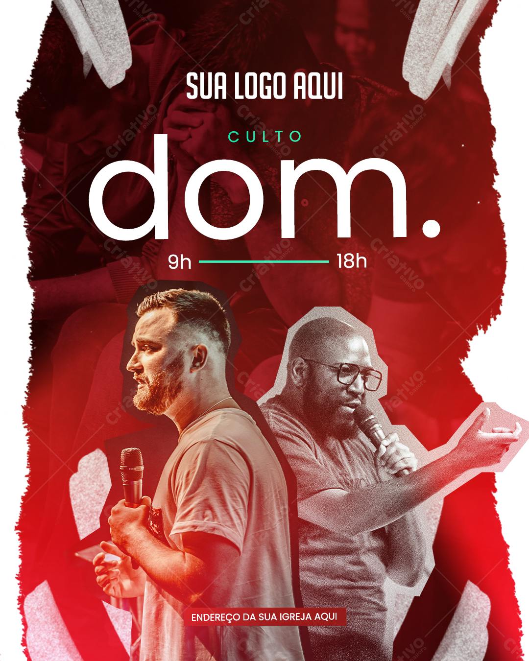 Flyer para Culto Dominical PSD Editável