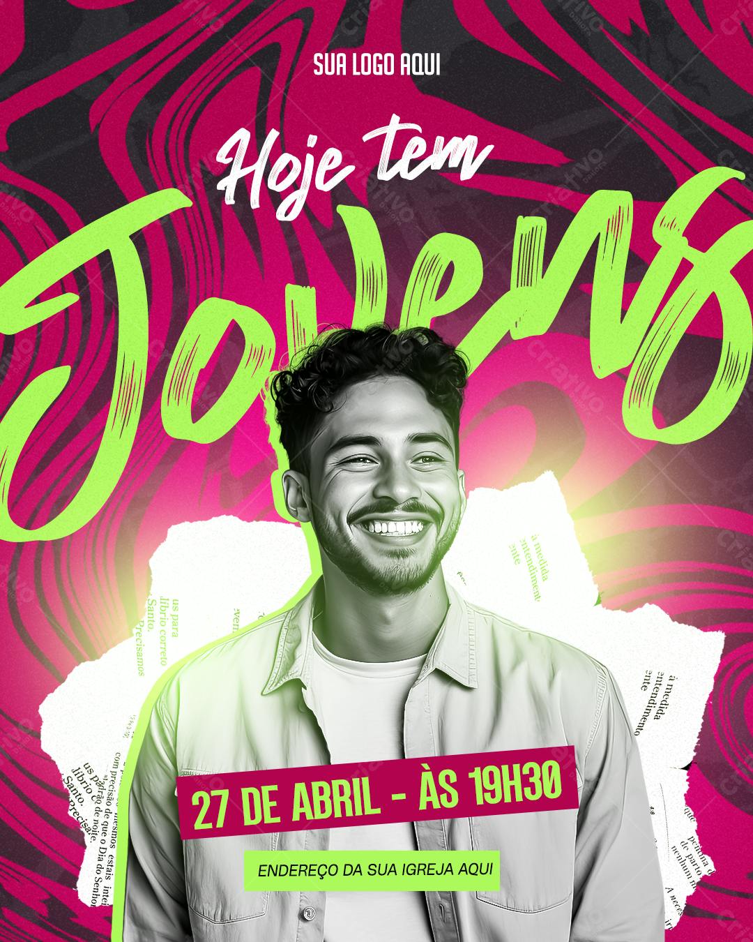 Flyer para Evento Jovem na Igreja PSD Editável