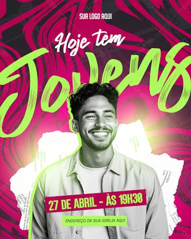 Social media igreja culto jovem