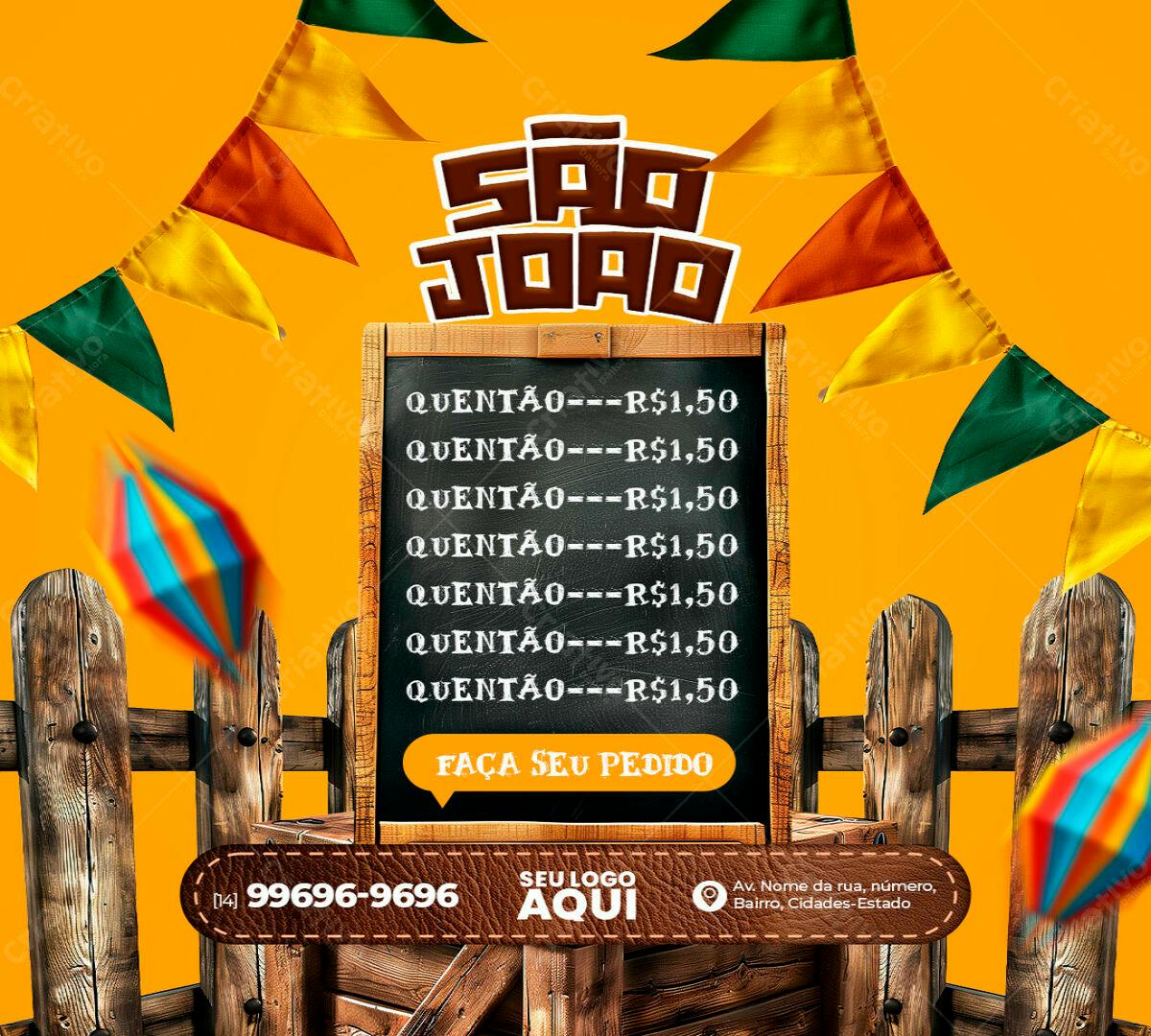 Flyer para Festa Junina PSD Editável