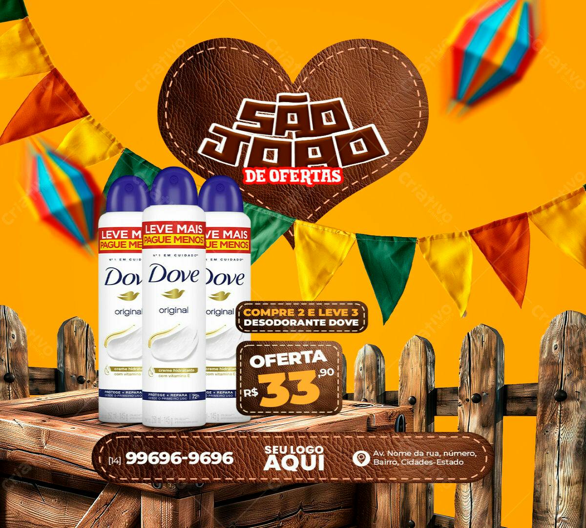 Flyer São João Dove PSD Editável