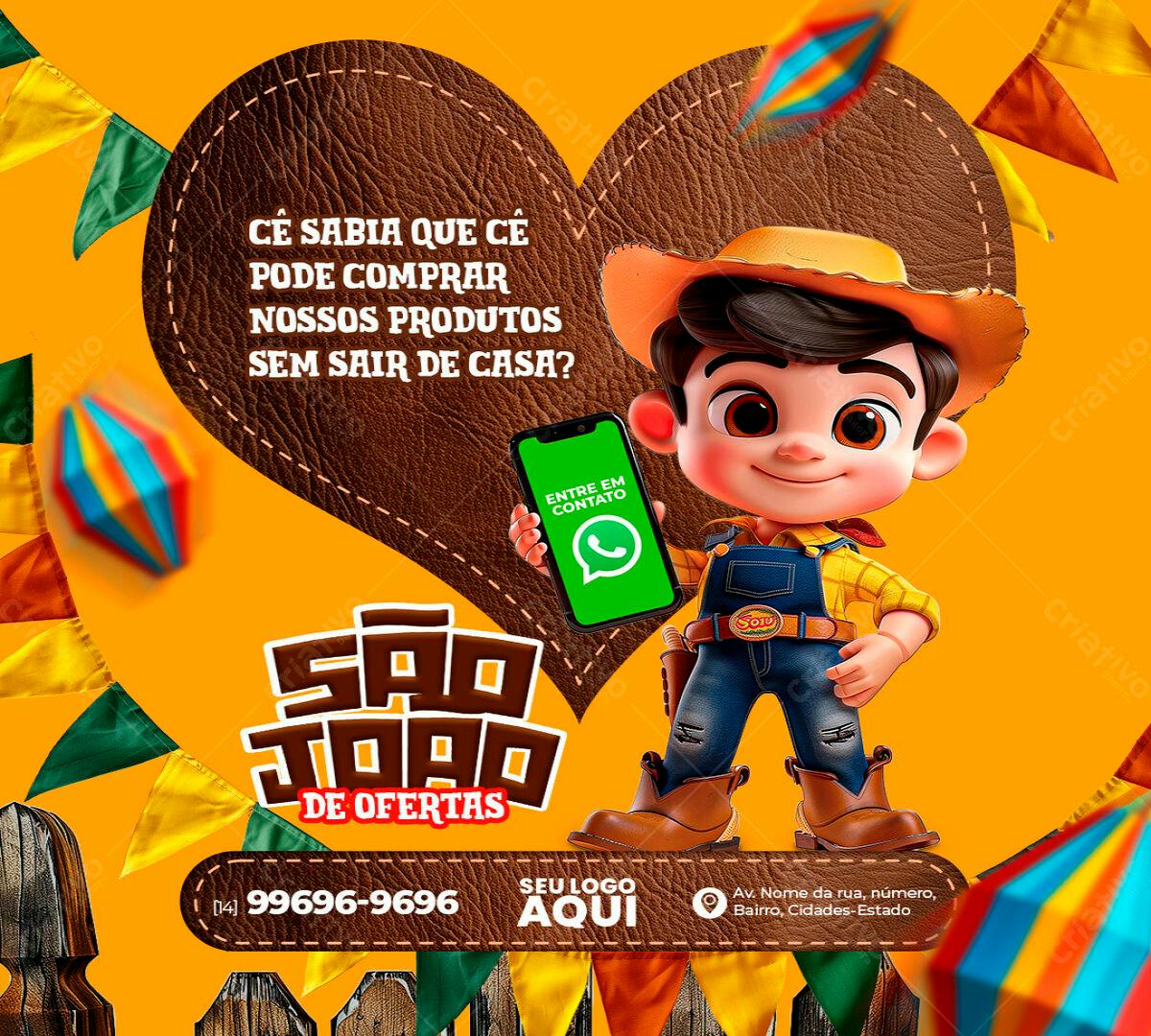 Flyer São João de Ofertas PSD Editável