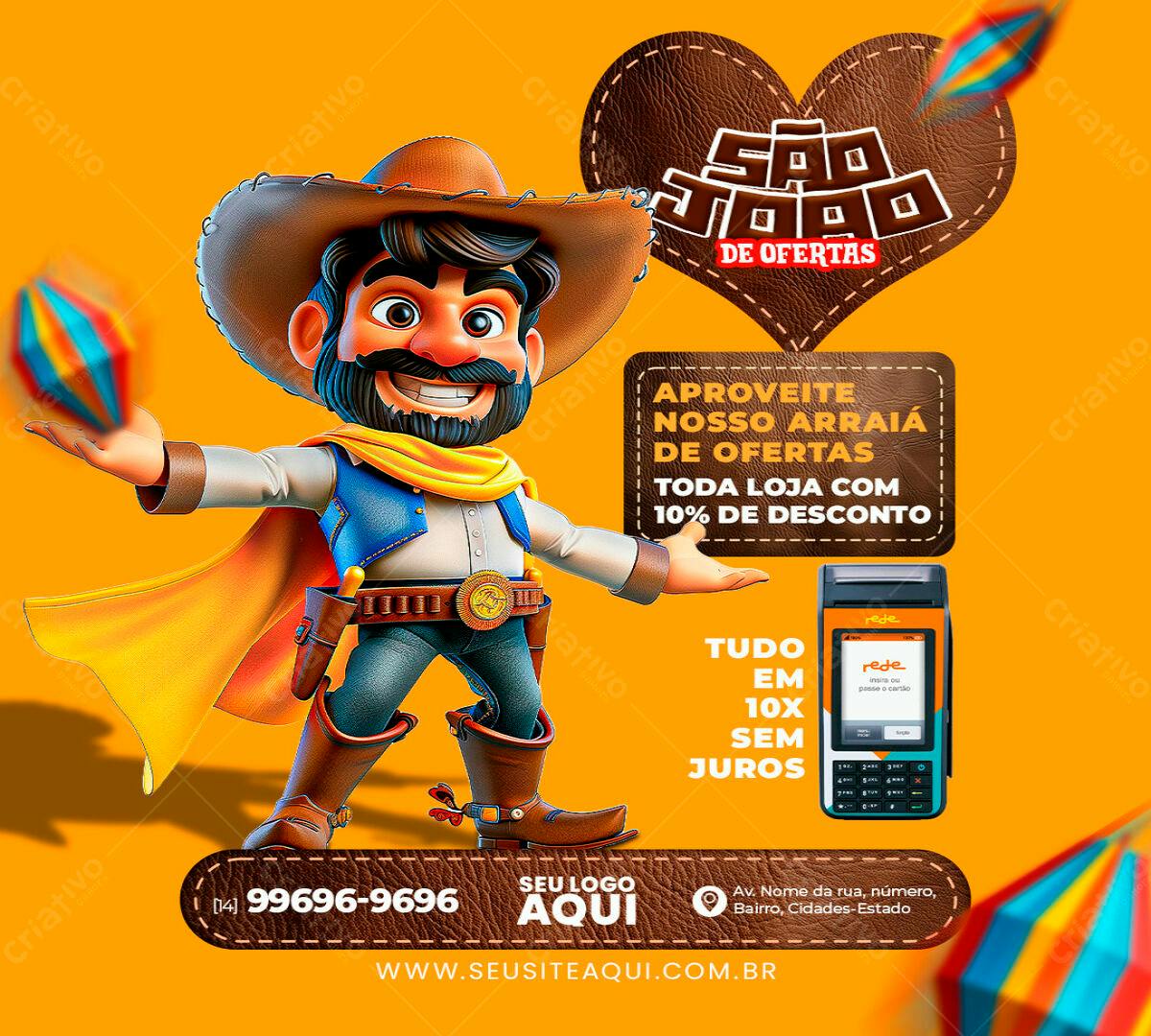 Flyer Arraial de Ofertas PSD Editável