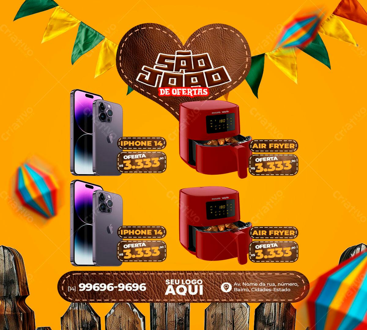 Flyer para Promoção de São João PSD Editável