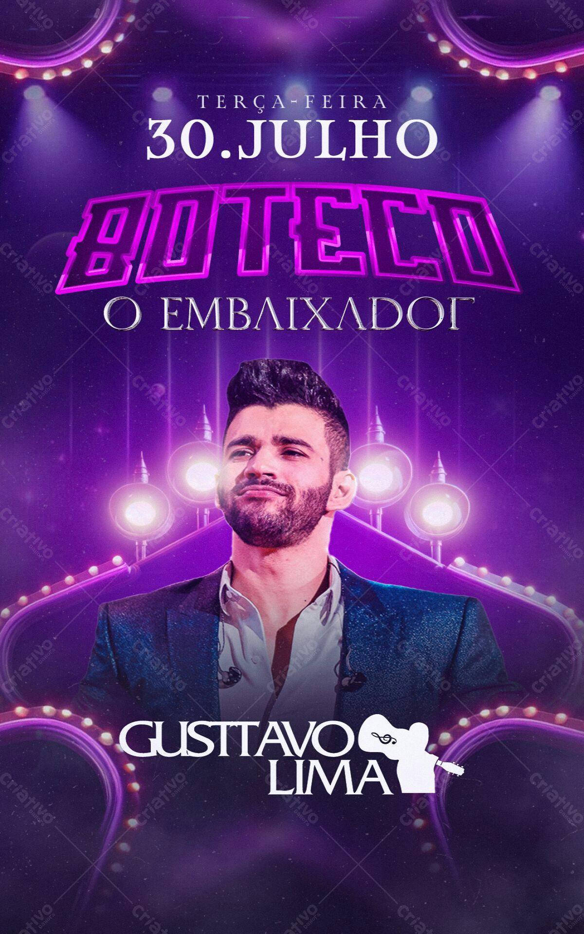 Flyer para Show Gusttavo Lima PSD Editável