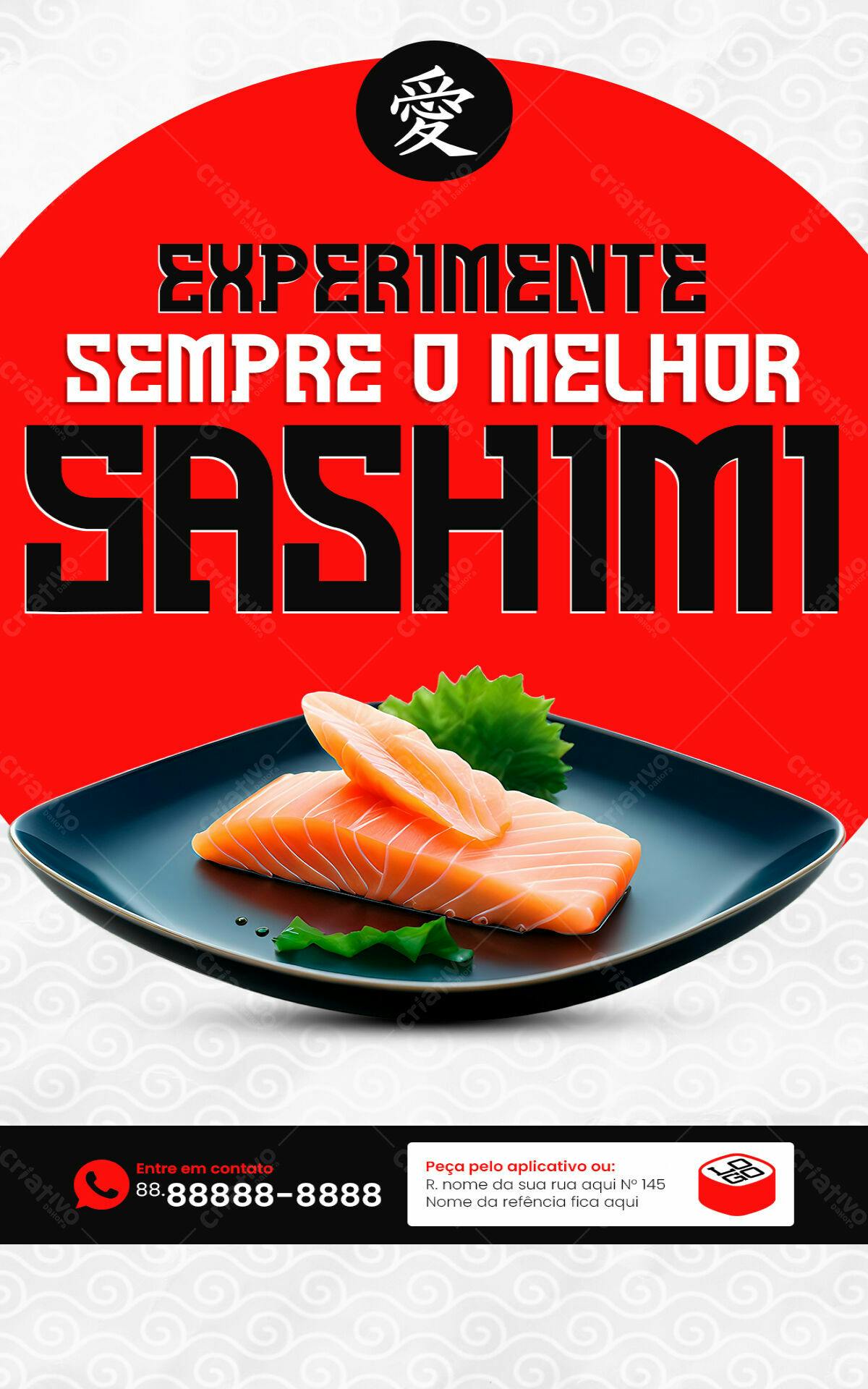 Flyer para Promoção de Sashimi PSD Editável
