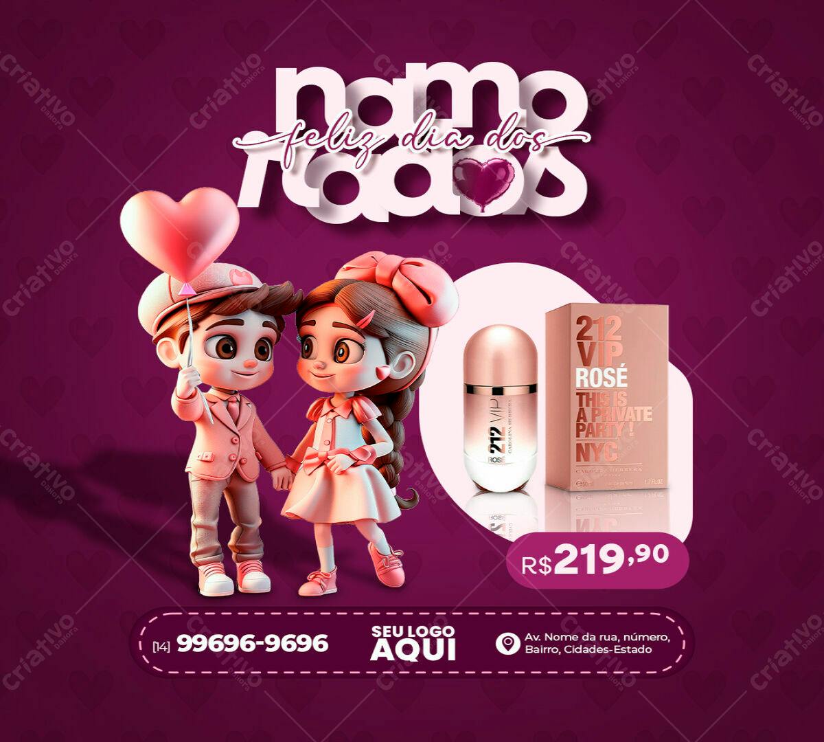 Flyer Dia dos Namorados PSD Editável