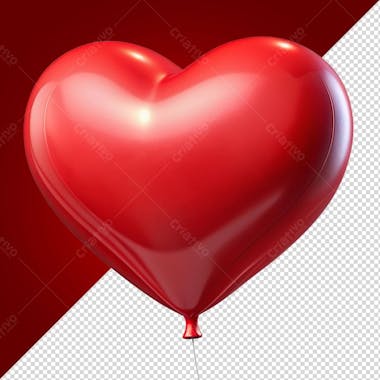 Balão vermelho png em formato de coração