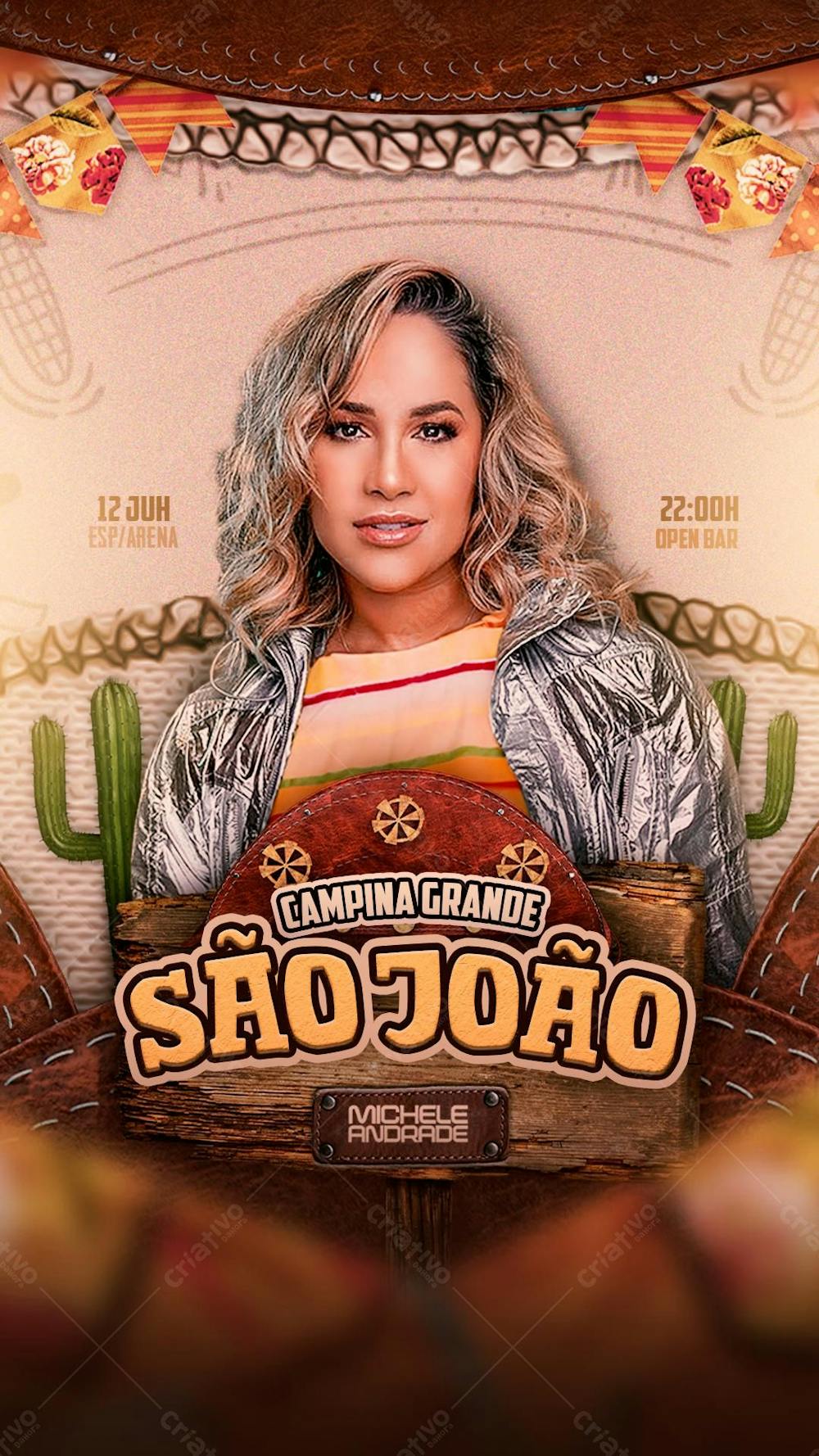 Flyer São João Campo Grande Storie festa junina