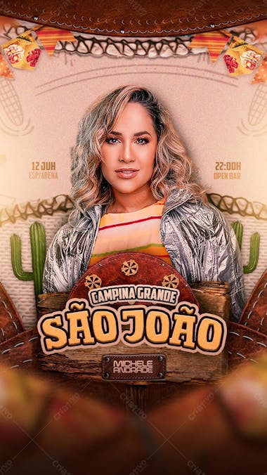 Flyer são joão campo grande storie festa junina