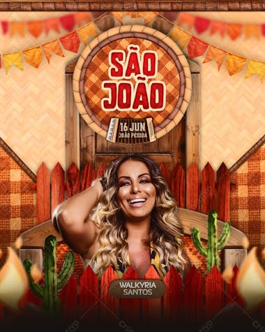 Flyer arraiá de são joão feed