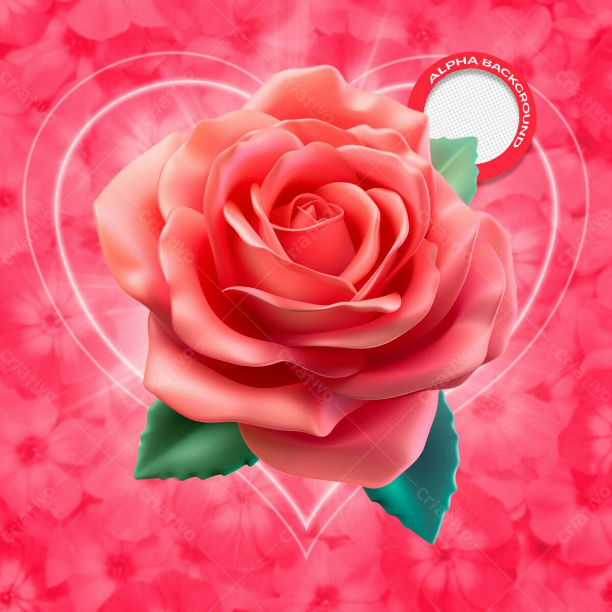 PSD Rosa Romântica para Dia dos Namorados PSD Editável