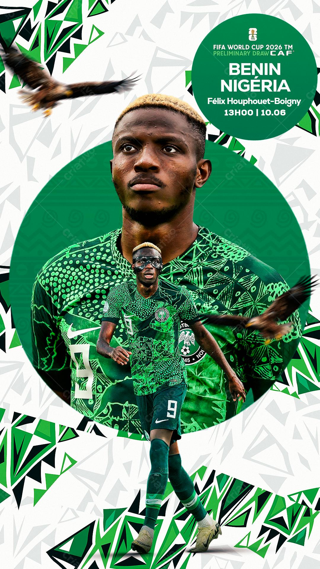 Flyer Copa do Mundo Benim x Nigéria PSD Editável